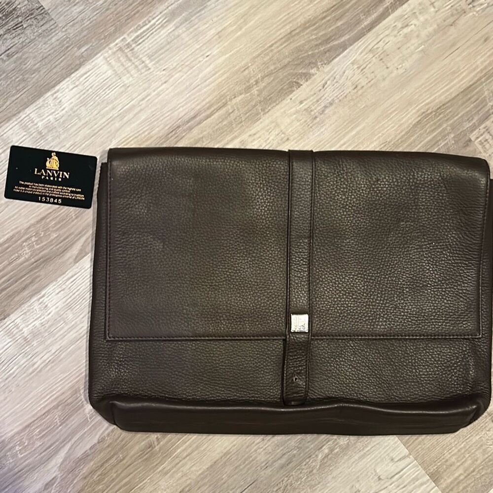 Lanvin Paris brown leather laptop Bag  briefcase
